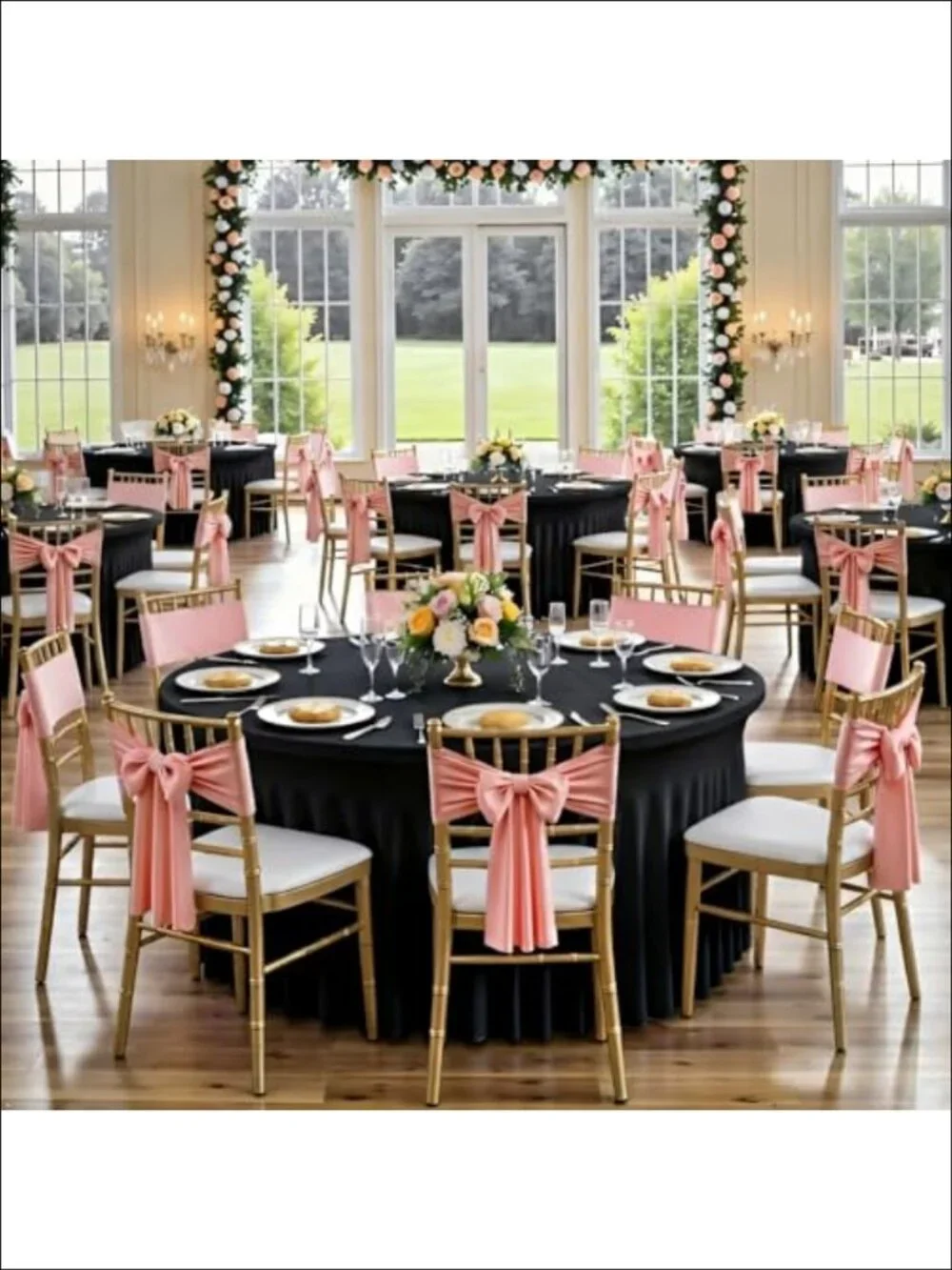 Spandex Round Tablecloth 6FT Stretchy Fitted Table Cover with Skirt